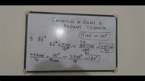 Tema De Trigonometría Conversión De Grados A Radianes Y Viceversa