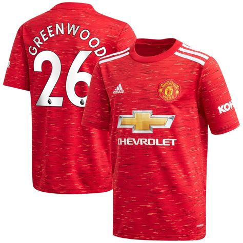 This home jersey honours 20 years since that fateful night in barcelona. Youth adidas Mason Greenwood Red Manchester United 2020/21 ...