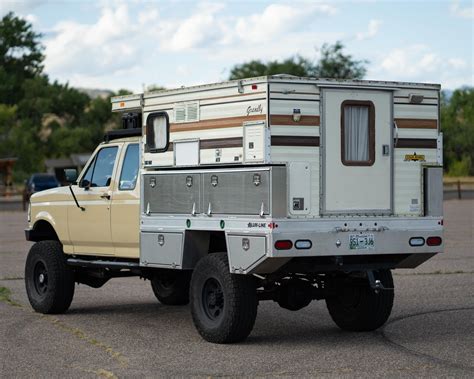 1995 F350 73l W Grandby Camper And Alumline Flat Bed Expedition