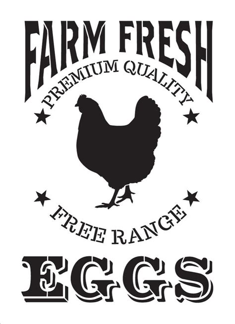 Farm Fresh Eggs Chicken Stencil By Studior12 Reusable Mylar Etsy