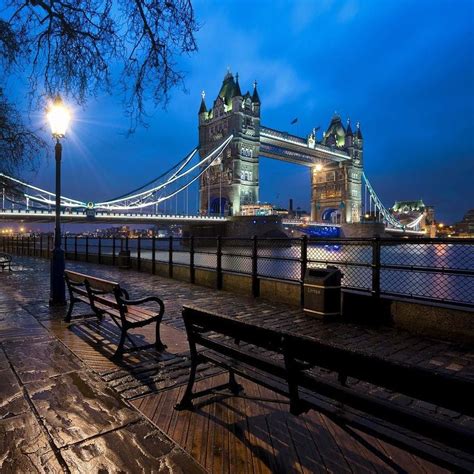 A Wet Evening A Wet Evening Down By Tower Bridge In The Blue Hour I