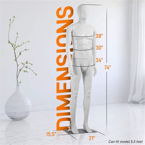 Serenelife Adjustable Male Mannequin Full Body Body 73 Detachable Dress