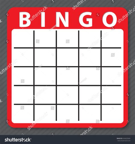 Blank Bingo Cards Vector Format Stock Vector 265625945 Shutterstock