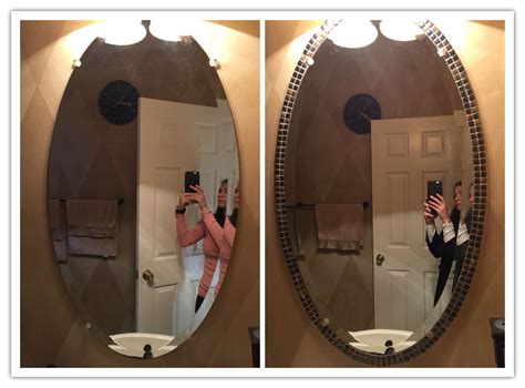 diy framing bathroom mirror photos