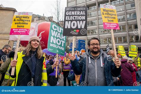 Anti Government Protesters At The Britain Is Broken General Election