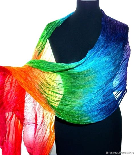 The Womens Silk Scarf Rainbow Colors Rainbow Bright Scarf купить на