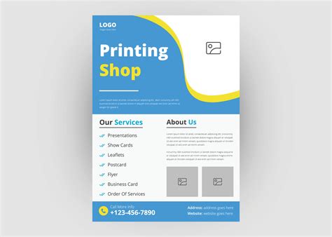 Printing Shop Flyer Template 3146863 Vector Art At Vecteezy