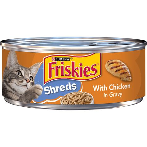 Friskies Gravy Wet Cat Food Shreds With Chicken 55 Oz Can