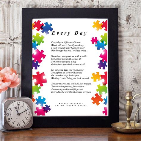 Every Day Poem Autism Acceptance Poetry Autism Autism Etsy