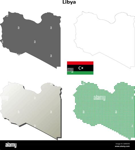 Libya Outline Map Set Stock Vector Image And Art Alamy