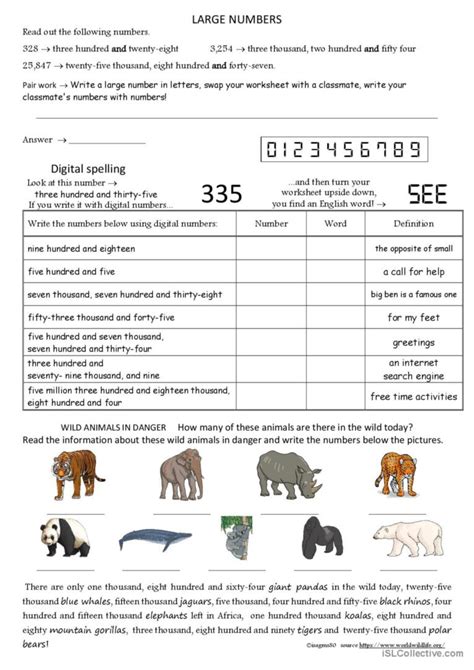 Counting Large Numbers Worksheet
