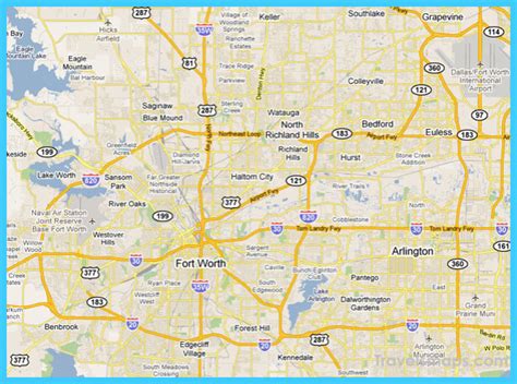 Map Of Fort Worth Texas Travelsmapscom