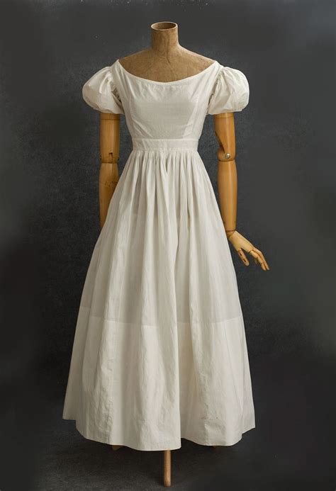 Romantic Period Cotton Dress 1830s Dresses Historical Dresses