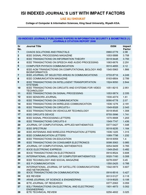 In particular, it addresses the use of statistical concepts in computing science, for example in machine learning, computer vision and. A List of Computer Science Journals (ISI Indexed)