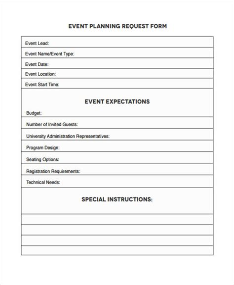 Free Printable Event Planning Forms Free Templates Printable