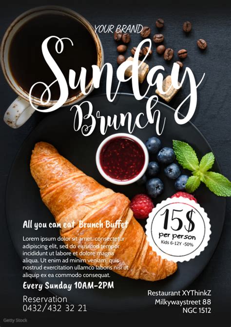 Sunday Brunch Breakfast Buffet Restaurant Ad Template Postermywall