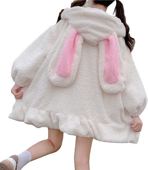 Women Girl Kawaii Bunny Ear Hoodies Rabbit Lovely Fluffy S Max 78 Off