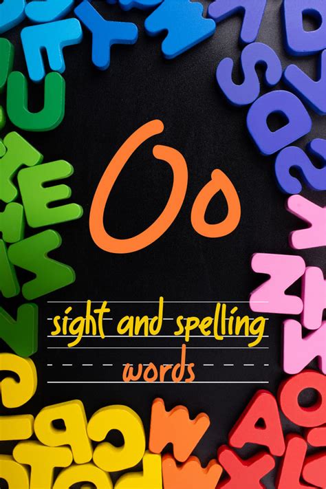 Words That Start With The Letter O Spelling And Sight Words For Kids
