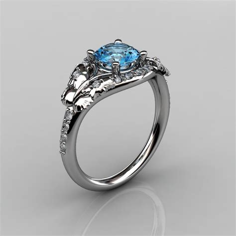 Helzberg diamonds offers a variety of gemstones for engagement rings, ranging from the bold and. 14KT White Gold Diamond Leaf and Vine Aquamarine Wedding Ring Engagement Ring NN117-14KWGDAQ ...