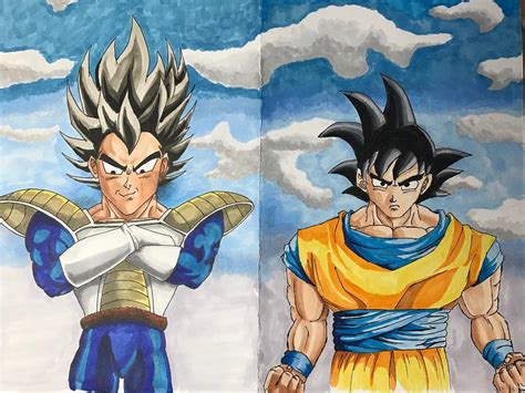 Goku And Vegeta Art By Adnan
