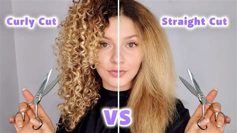 Dry Curly Haircut Vs Straightened Haircut On My Curly Hair Pros And