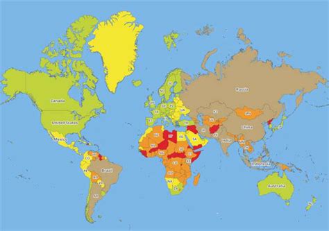Heres A Map Of Worlds Most Dangerous Countries For Travelling