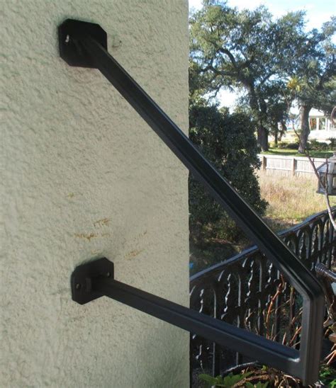 Handrail materials, diy porch and deck handrail assemblies, and code requirements. 1 to 2 Step Modern Design Wrought Iron Grab Rail Stair ...