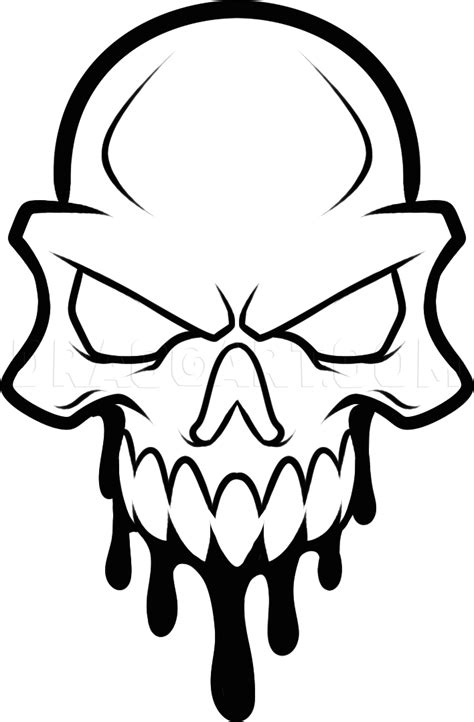 How To Draw A Skull Head Skull Head Tattoo Step By Step Drawing