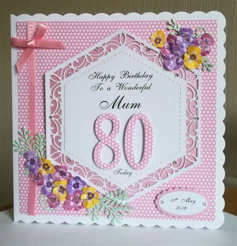 Handmade Birthday Card Birthday Cards For Women 80th Birthday Cards