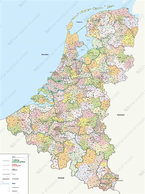Digital Postcode Map Benelux 1 2 3 Digit 1390 The World Of