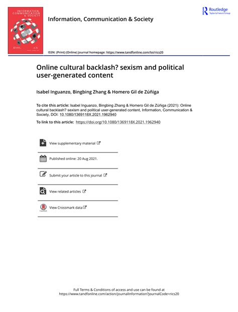 pdf online cultural backlash sexism and political user generated content