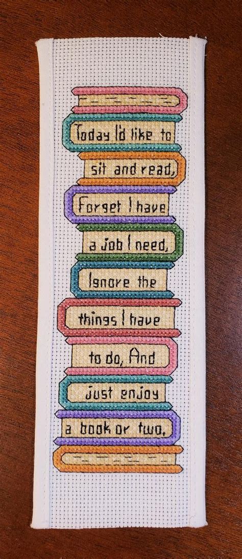 Pattern by better cross stitch. Cross Stitch Bookmark I'd Like to Read - Book Stack of ...