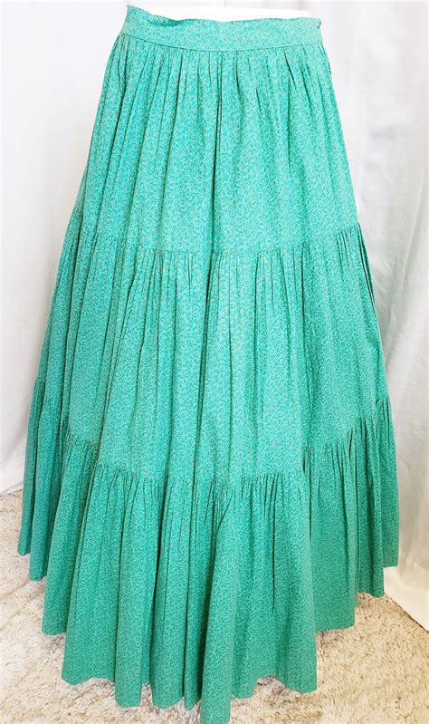 3 Tiered Prairie Skirtacres Of Fabric 1950s Etsy Prairie Skirt
