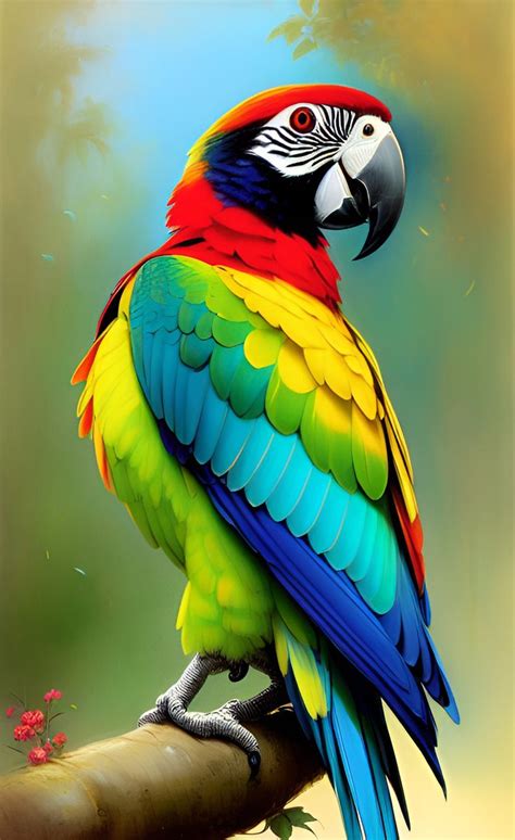 Colorful Parrot Uccelli Multicolore Disegni Di Uccelli Acquerello