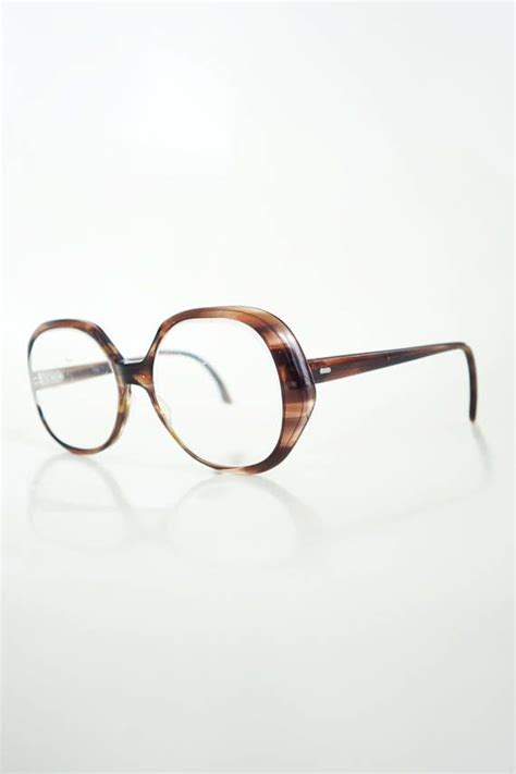 1960s Geek Chic Glasses Womens Eyeglass Frames Eyewear Retro Tortoiseshell Amber Brown 60s