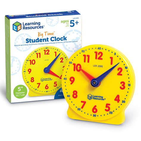 Big Time 12 Hour Geared Student Clock By Learning Resources Ler2095