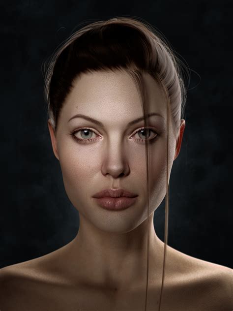 Artstation Angelina Jolie 3d Digital Portrait
