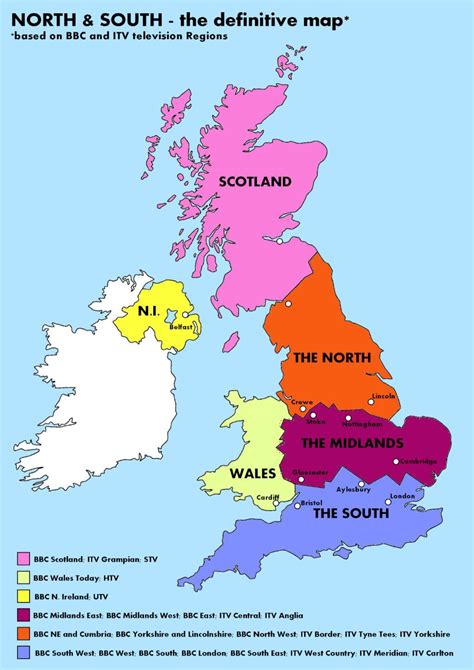 North And South The Definitive Map Map Of Britain Map Of Great
