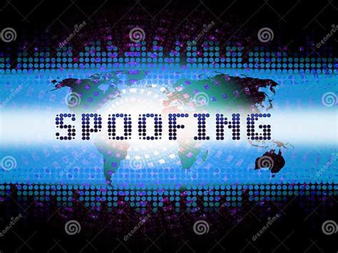 Spoofing Attack Cyber Crime Hoax 2d Illustration Stock Illustration