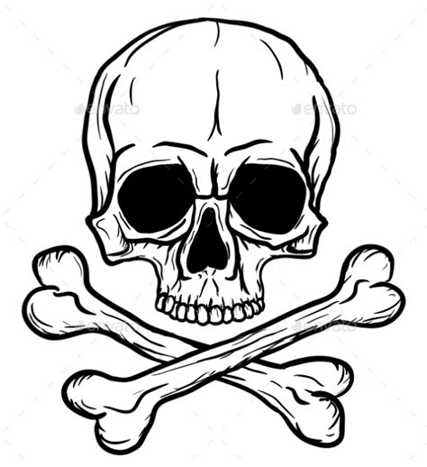 Skull And Bones Tattoo Drawing