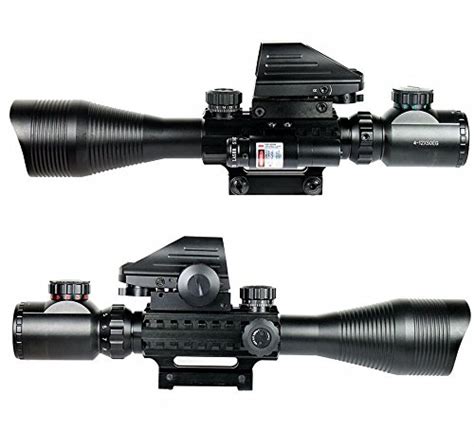 Uuq C4 12x50 Rifle Scope Dual Illuminated Reticle W Green Laser And Dot