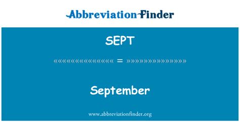 Sept Definition September Abbreviation Finder