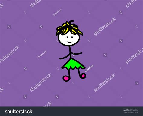 Little Stick Figure Girl Stock Illustration 132005084 Shutterstock