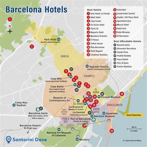 Barcelona Hotel Map Best Areas Neighborhoods And Places To Stay