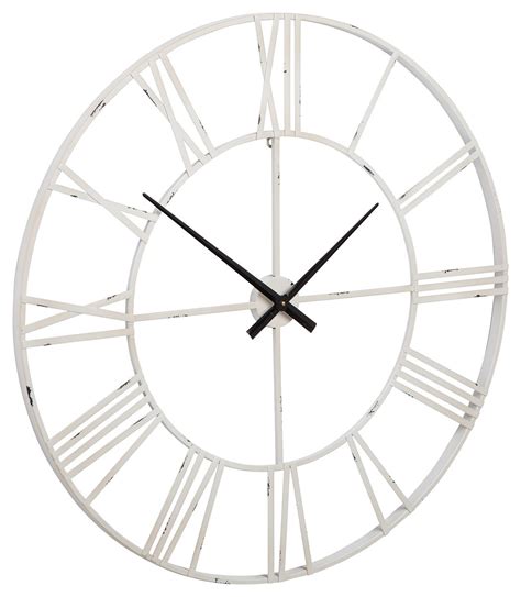 Paquita Antique White Wall Clock Ez Furniture Sales And Leasing