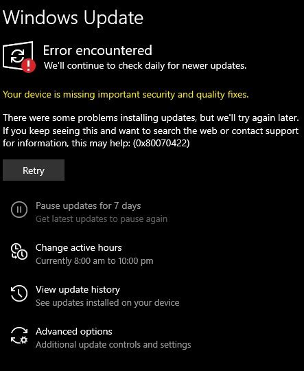 Windows Update Service Disables Itself Microsoft Community