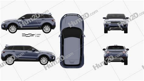 Land Rover Range Rover Evoque Se 5 Door 2015 Blueprint In Png