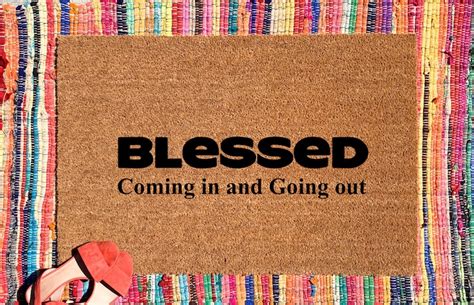 Blessed Coming In And Going Out Doormat Cadeau Chrétien Etsy