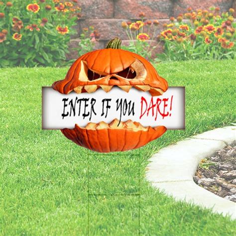 Cute Halloween Pumpkin Cutout Yard Sign Enter If You Dare Free