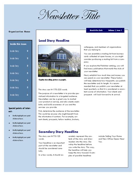 Free Newsletter Template Microsoft Word Newsletter Template Ready